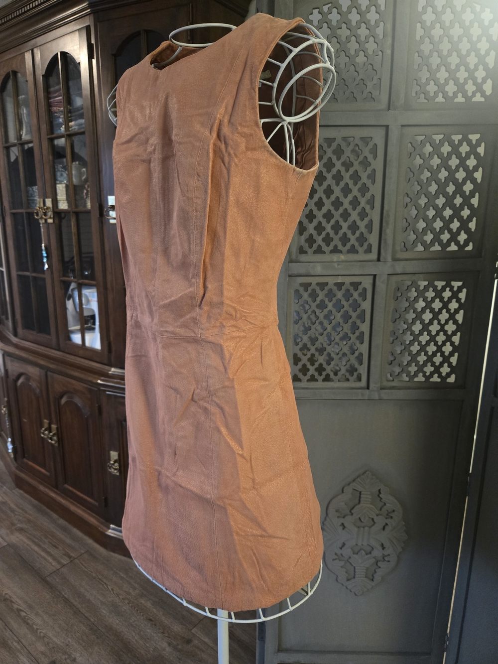 Gianni Bini Sleeveless Rust-Orange Mini Shift Dress